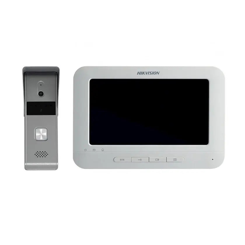 HIKVISION DS-KIS205T Wired Video Door Phone Kit | 7-Inch Indoor Monitor | HD Outdoor Doorbell Camera | Built-in Mic & Speaker | Noise Reduction | Night Vision | One-Touch Unlock Function