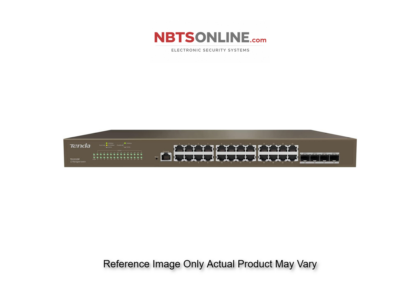 Tenda 28-Port L2+ Gigabit Smart Managed Switch (TEG3328F)|24 Port GE, 4 x 1G SFP with 1 x Console Port|Fanless|Desktop or Rackmount|QoS Vlan IGMP|Static Routing|Limited Lifetime Protection