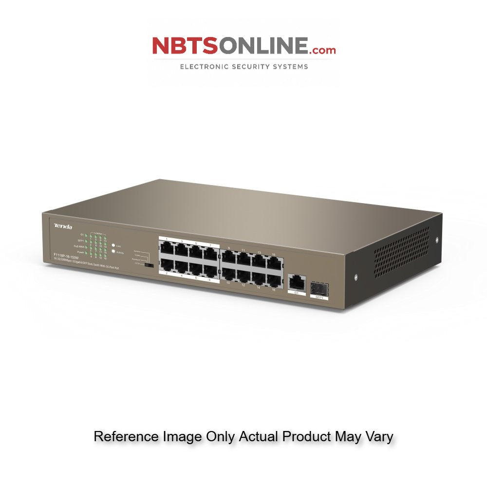 Tenda TEF1118P-16-150W 16-Port 10/100 PoE/1-Port Gigabit/1-Port SFP Switch