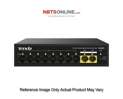 Tenda S110PC 10-Port 100M Lite PoE Switch with 8-Port PoE