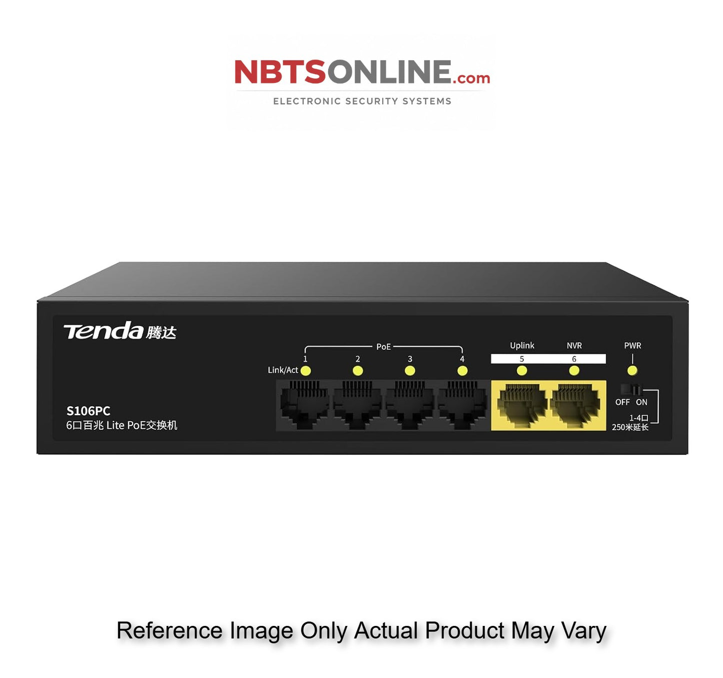 Tenda S106PC 6-Port 100M Lite PoE Switch with 4-Port PoE