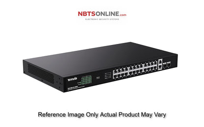 Tenda TEG1128P 26GE+2SFP Ethernet Switch with 24-Port PoE-250W, Compatible with IEEE 802.3af/at Devices, with Two gigabit uplink Port and Two gigabit uplink Optical Fiber Port