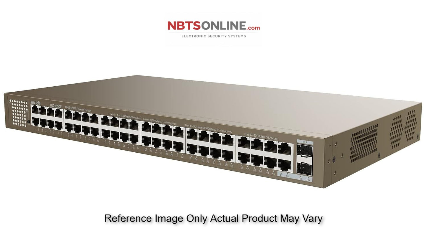Tenda TEG1050F 48GE+2SFP | 48 10/100/1000M Auto-Negotiation RJ45 Ports and 2 1000M Independent SFP Slots | Ethernet Switch