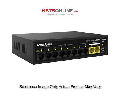 Tenda S110GPC 8 Port 10/100 +2 Giga Uplink 10-Port Gigabit Lite PoE Switch