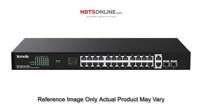Tenda TEG1128P 26GE+2SFP Ethernet Switch with 24-Port PoE-250W, Compatible with IEEE 802.3af/at Devices, with Two gigabit uplink Port and Two gigabit uplink Optical Fiber Port