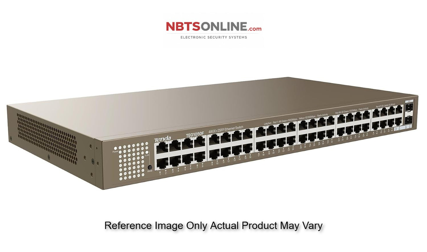 Tenda TEG1050F 48GE+2SFP | 48 10/100/1000M Auto-Negotiation RJ45 Ports and 2 1000M Independent SFP Slots | Ethernet Switch