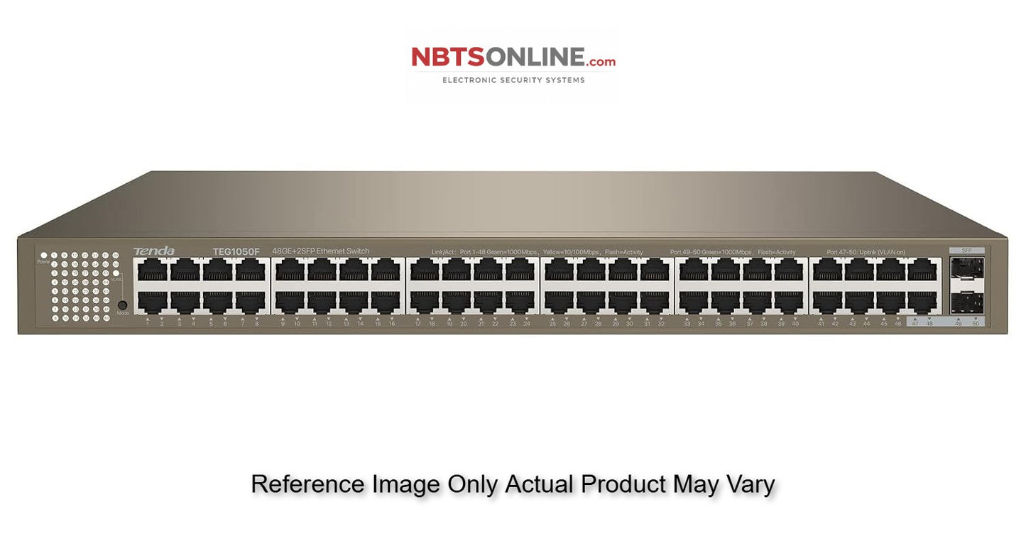 Tenda TEG1050F 48GE+2SFP | 48 10/100/1000M Auto-Negotiation RJ45 Ports and 2 1000M Independent SFP Slots | Ethernet Switch