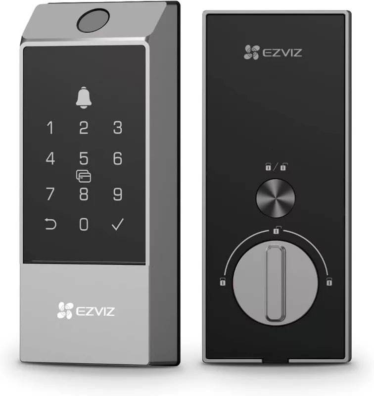 EZVIZ DL04 Pro Smart Deadbolt Lock|2.4 GHz Wi-Fi|Fingerprint Unlocking|Remote App Unlocking & Controls|Lock Status Check & Alerts|Anti-Peeping Codes