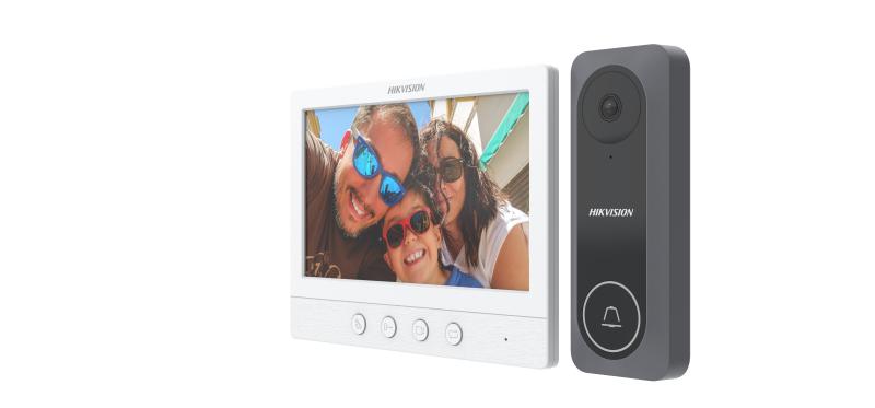 HIKVISION Analog Video Door Phone/Bell with 7" TFT LCD Screen Wired | 1080p HD Resolution | One Touch Call Button | BuiltIn Mic & Loudspeaker| One Touch Unlock | Plug & Play