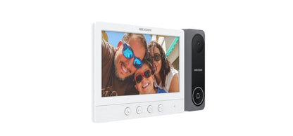 HIKVISION Analog Video Door Phone/Bell with 7" TFT LCD Screen Wired | 1080p HD Resolution | One Touch Call Button | BuiltIn Mic & Loudspeaker| One Touch Unlock | Plug & Play