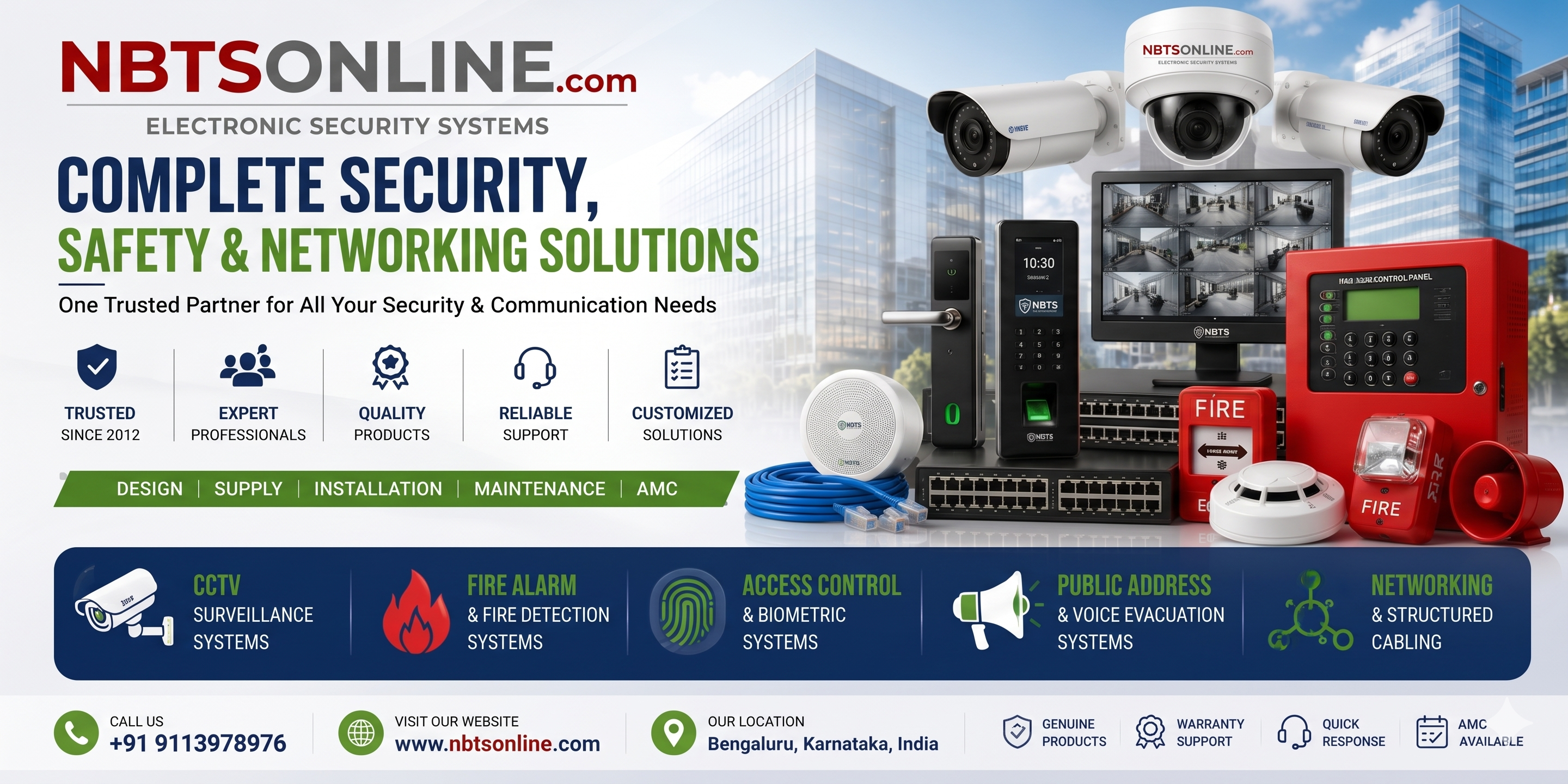 Advertisement for NBTSOnline.com featuring security systems and equipment.