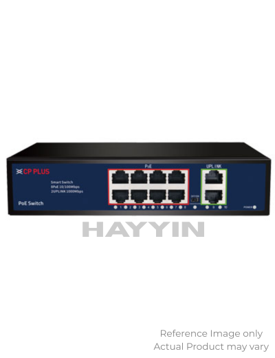 CP Plus CP-DNW-HPU8H2  8 PoE Ports + 2 Uplink