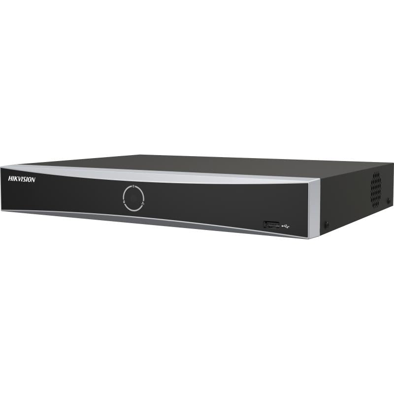 DS-7604NXI-K1/4P 4 Channel PoE 4K ACU-Sense H.265+ NVR, Human&Vehicle Detection, Facial Recognition, Plug&Play Compatible with Hikvision IP Camera, Up to 12MP Recording