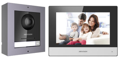 Hikvision IP Based Video Door Phone/Bell|7-inch Colorful TFT Screen|Video Resolution 1080p|Wide Angle Coverage|BuiltIn Microphone Loudspeaker|Echo Cancellation|Water& Dust Resistant| Wired
